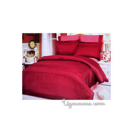 Комплект постельного белья Letto&LeVelle, цвет бордовый, евро