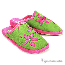 Тапочки Beppi женские, цвет розовый / зеленый