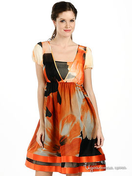 Платье Aftershock женское, цвет оранжевый / черный / белый