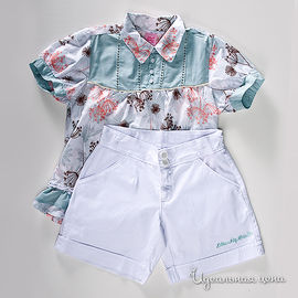 Комплект: блузка и бермуды для девочки, рост 90-140см