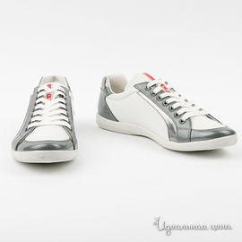 Туфли PRADA мужские, цвет белый / серый