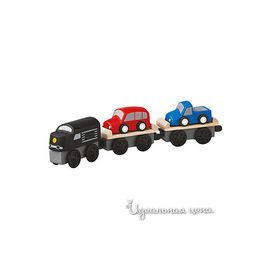 Игрушка Plan Toys "Поезд для перевозки машин"