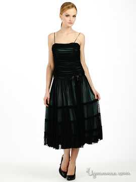 Платье JS Collection женское, цвет черный / бирюзовый