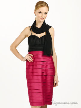 Платье JS Collection женское, цвет черный / фуксия