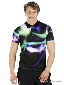 Рубашка-поло Australian мужская, цвет черный / зеленый / фиолетовый