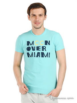 Футболка Moschino мужская, цвет бирюзовый