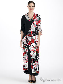 Платье Adzhedo женское, цвет черный / белый / красный