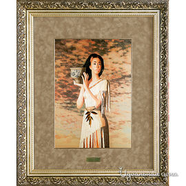 Картина Живой шёлк "Девушка с вазой", 35х45 см