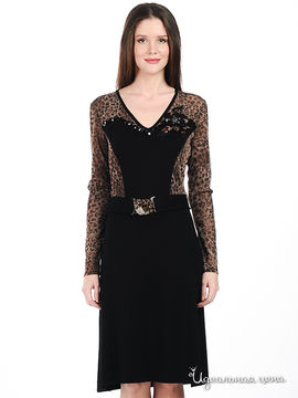 Платье Philippe Carat женское, цвет черный / коричневый