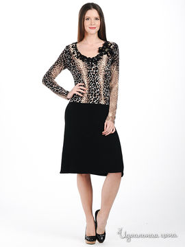 Платье Philippe Carat женское, цвет черный / бежевый