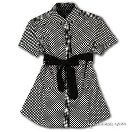 Блуза Ginger для девочки, цвет черный / принт клетка