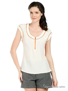 Блуза Мультибренд женская, цвет белый / оранжевый