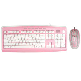 Набор клавиатура и мышь GKSP-2305P проводной, розовый