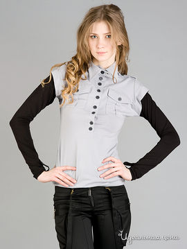 Рубашка Gloss женская, цвет серый / черный