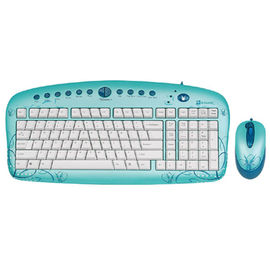 Набор клавиатура и мышь GKSE-2728W  проводной, голубой