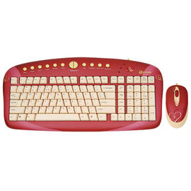 Набор клавиатура и мышь GKSE-2728S  проводной, красный