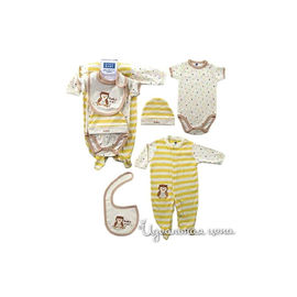 Набор подарочный Hudson baby "СОБАЧКА" для ребенка, цвет молочный / желтый, 4 пр.