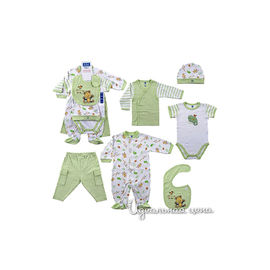 Набор подарочный Hudson baby "ДЖУНГЛИ" для ребенка, цвет зеленый / белый, 6 пр.