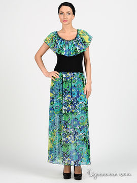 Платье Adzhedo женское, цвет зеленый / синий