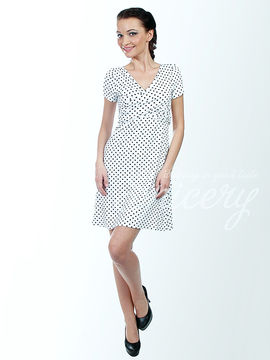 Платье Spicery женское, цвет белый / принт горох
