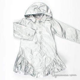 Пальто Deux par deux для девочки, цвет серебряный, 2-12 лет