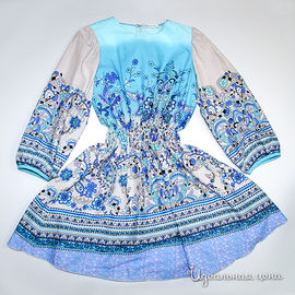 Платье Oncle Tom для девочки, цвет белый / голубой