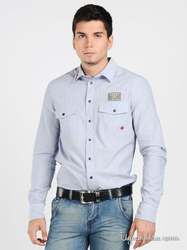 Рубашка Zu Elements мужская, цвет синий / белый