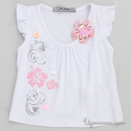 Блуза Flash kids для девочки, цвет белый / серый / розовый