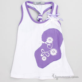 Блуза Flash kids для девочки, цвет белый / фиолетовый