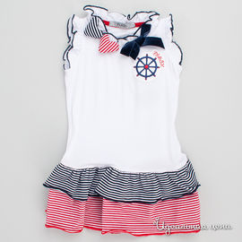 Платье Flash kids для девочки, цвет белый / розовый / серый