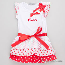 Платье Flash kids для девочки, цвет белый / красный