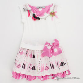 Платье Flash kids для девочки, цвет розовый / белый
