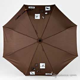 Зонт Moschino, коричневый в полоску