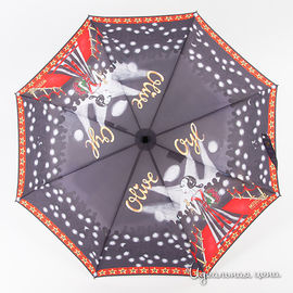 Зонт складной Moschino аксессуары женский, цвет темно-серый / красный