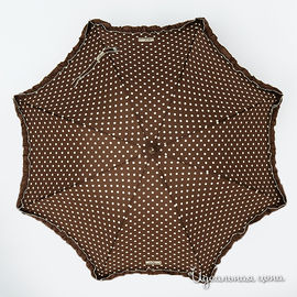Зонт - трость Moschino, коричневый с рюшей