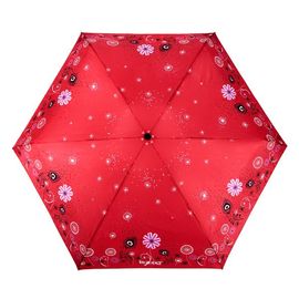 Зонт  красный, ультра тонкий в 5 сложений