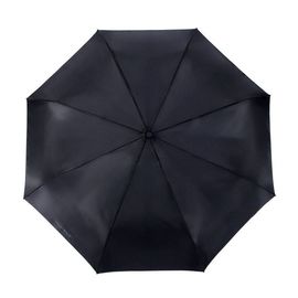 Зонт  черный с кожаной ручкой  в 3 сложения