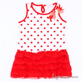 Платье Colabear для девочки, цвет красный / белый