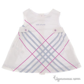Платье Tutto piccolo для девочки, цвет белый / серый / фуксия