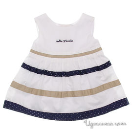 Платье Tutto piccolo для девочки, цвет белый / бежевый / синий
