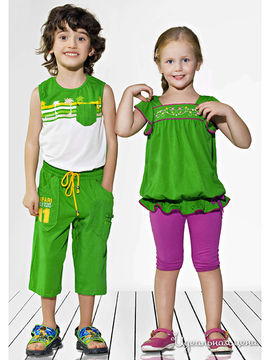 Комплект Valenza для девочки, цвет зеленый / фуксия