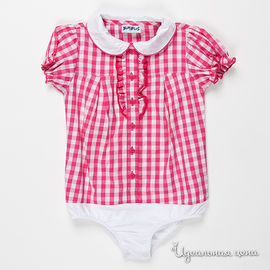Блузка-боди Bimbus для девочки, цвет красный / белый