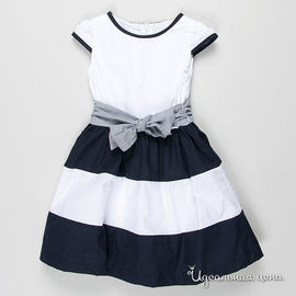 Платье Bimbus для девочки, цвет белый / темно-синий