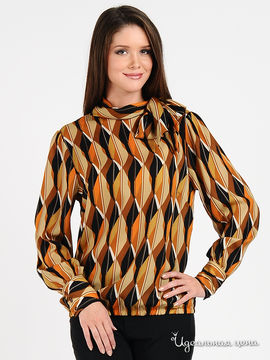 Блуза Rinascimento женская, цвет коричневый / черный / оранжевый