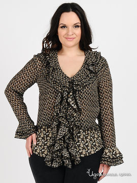 Блузка Rinascimento женская, цвет черный / коричневый / серый