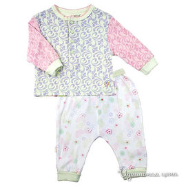 Пижама Kushies для девочки, цвет лиловый / принт полоска