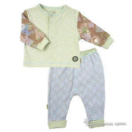Пижама Kushies для мальчика, цвет зеленый / принт полоска