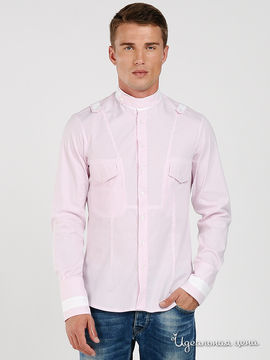 Рубашка BlYO3 мужская, цвет белый / розовый