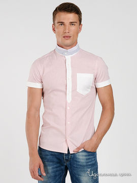 Рубашка BlYO3 мужская, цвет белый / розовый