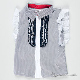 Блузка Silvian Heach для девочки, цвет белый / темно-синий